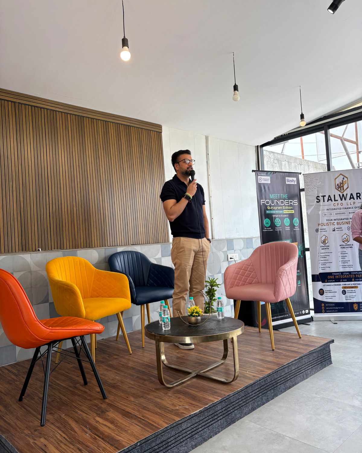 Sahil Jindal addressing founders at the Meet the Founders Gurugram edition